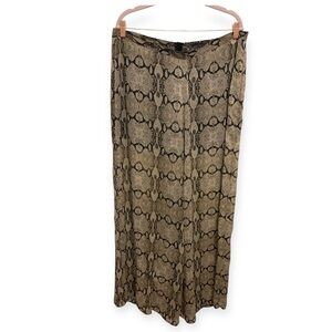 Suzy Shier Black and Tan Snake Print Pants